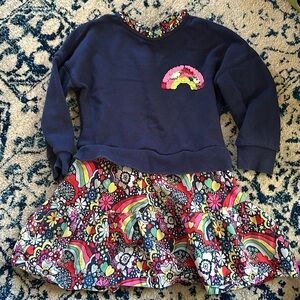 Mini Boden Sweatshirt and Rainbow Dress: Sequin
